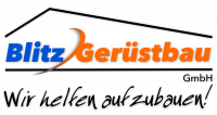 Logo der Firma Blitz Gerüstbau GmbH in den Farben blau und orange