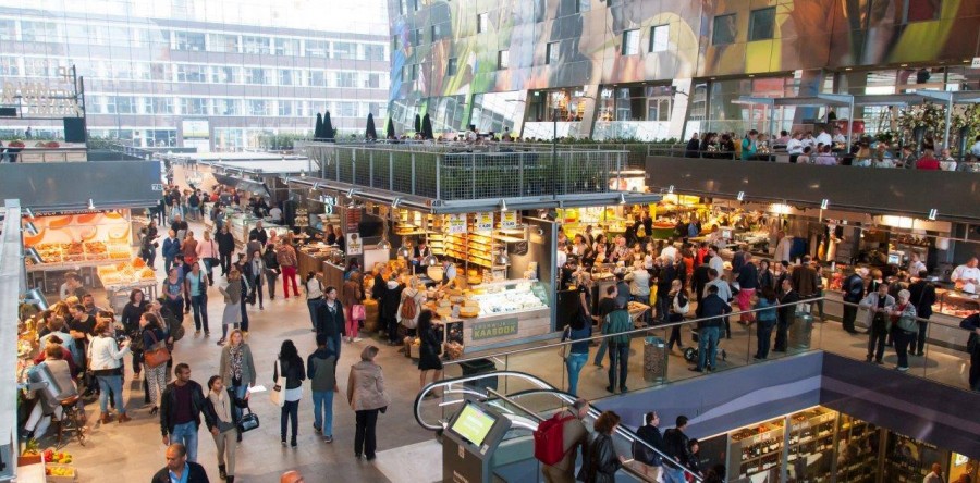 Ontwerp en realisatie van Het Kaasdok in de Markthal van Rotterdam