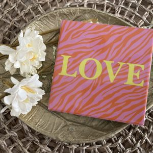 Tegeltje 10x10 'Love' (incl. houten ezeltje)