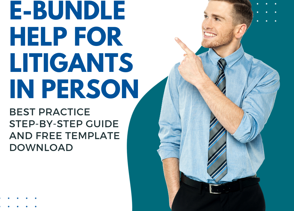 Man pointing at text ebundle help for litigants in person