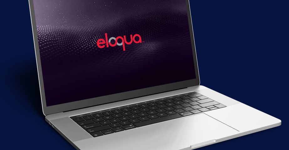 Laptop screen displaying the Eloqua marketing automation platform's interface