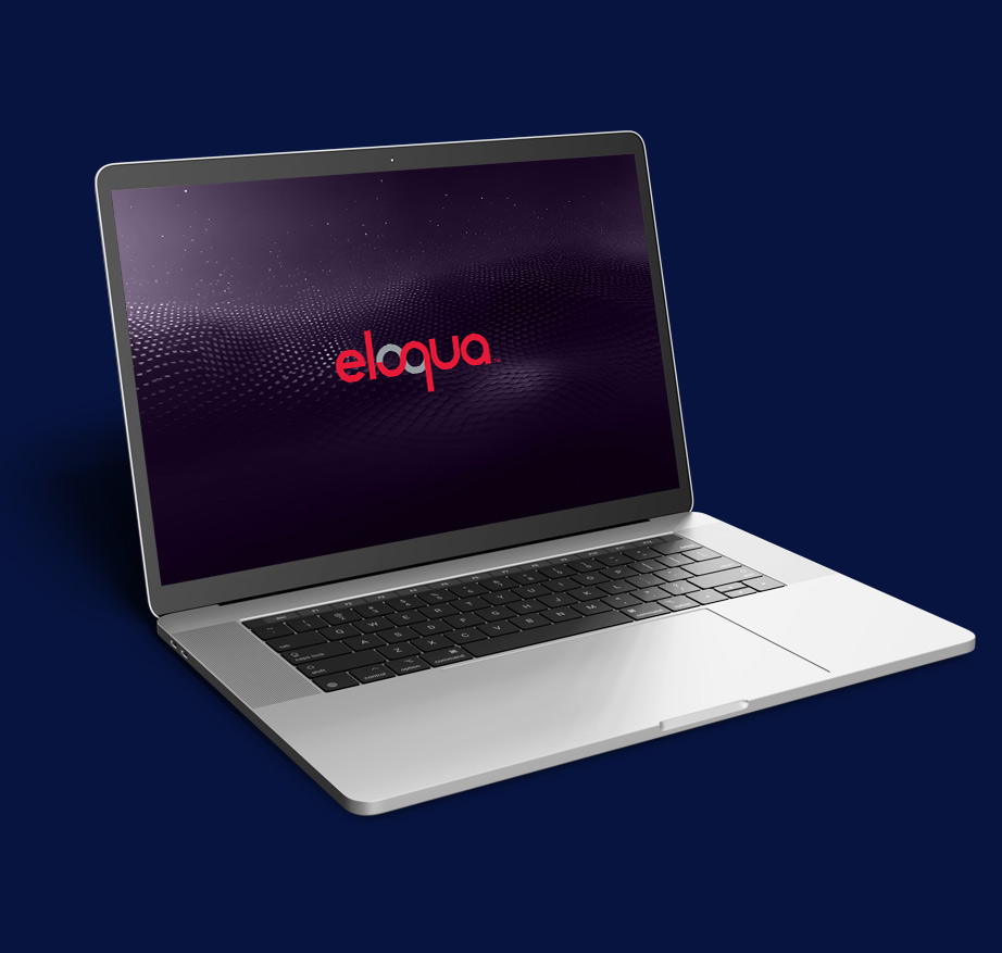 Laptop screen displaying the Eloqua marketing automation platform's interface