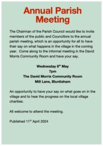 Annual Parish Meeting @ The David Morris Community Room