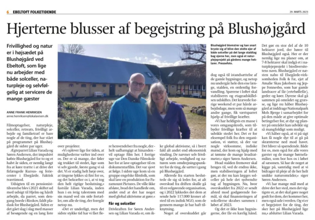 Blushøjgård i avisen