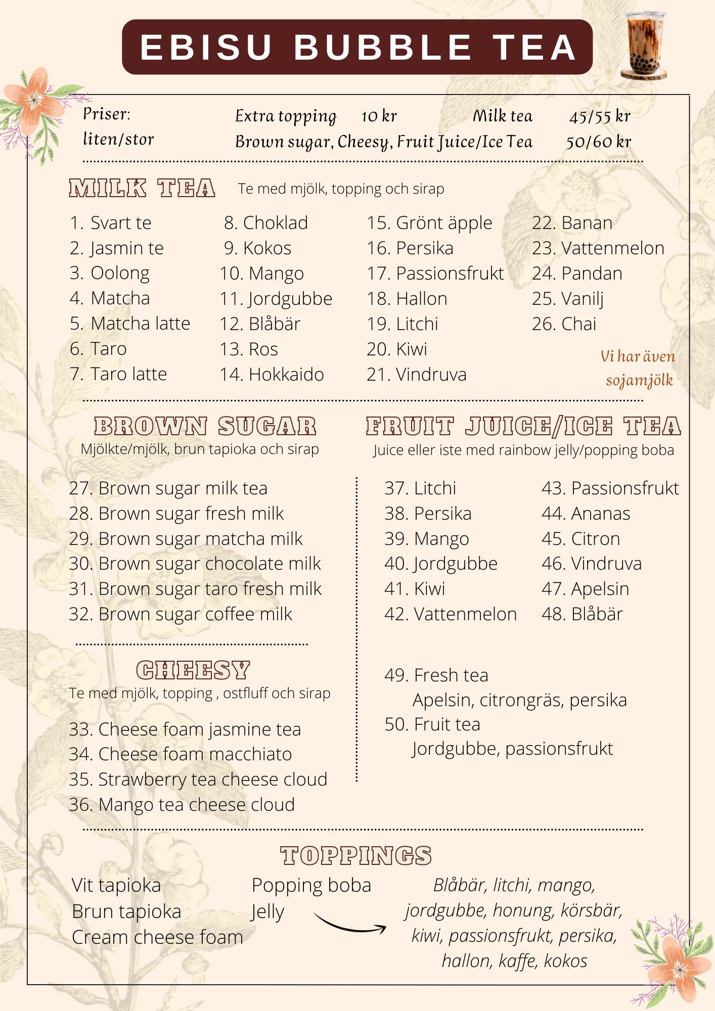 Ebisu Bubble Tea - Bobatea.se
