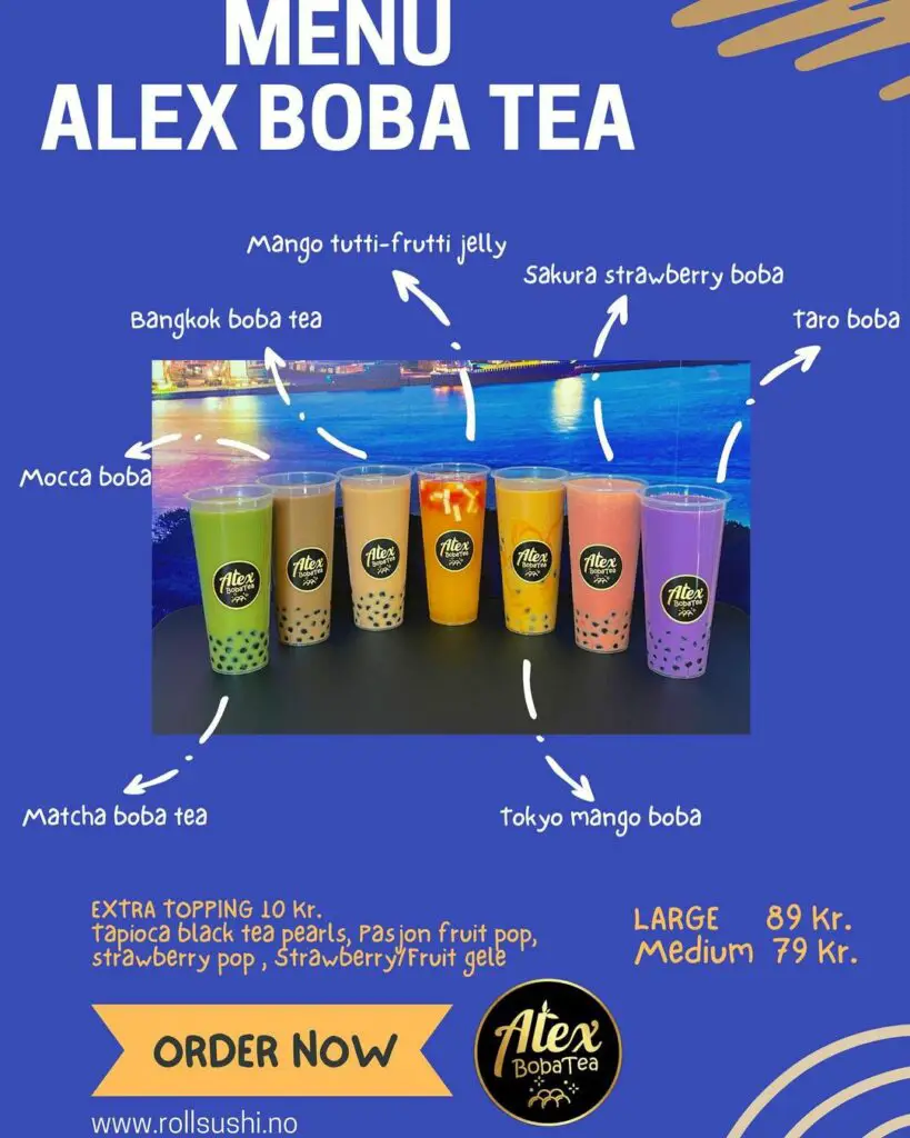 Boba Tea Norge Guiden - Boba Tea Oslo-guiden - Boba Tea Oslo- Bubble Tea Oslo - Pearlis - Alex Boba Tea / Roll Sushi.