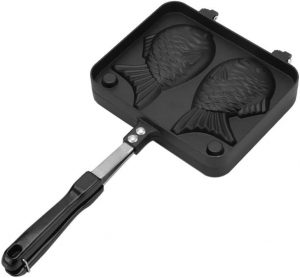 Nikou Våffeljärn - fiskformad icke-stick Taiyaki Pan Maker Waffle Bakeware 2 formar bakverk tårta verktyg för hemmet