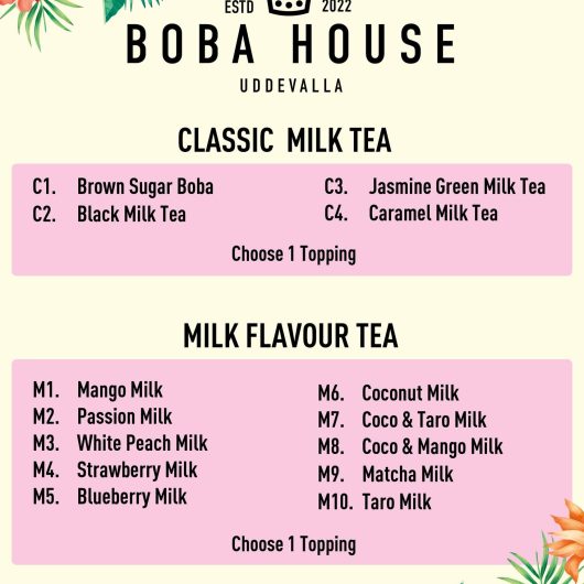 Boba House Uddevalla Meny - bobatea.se