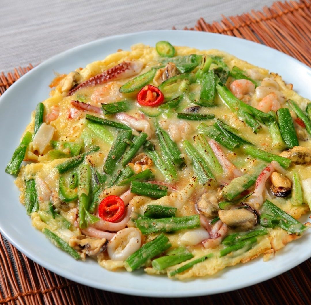 Haemuljeon (Koreansk skaldjurspannkaka)