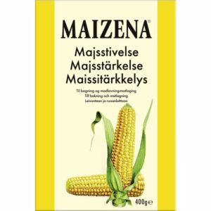 Ett paket av majsstärkelse framställd av majskorn, maizena, passar perfekt till glutenfria recept och annan matlagning.