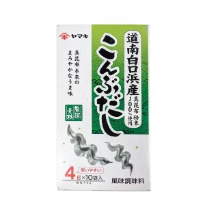 Ett paket av japansk dashi av kombu, vegetarisk buljong gjord av tång viktig komponent inom den japanska matlagningen.