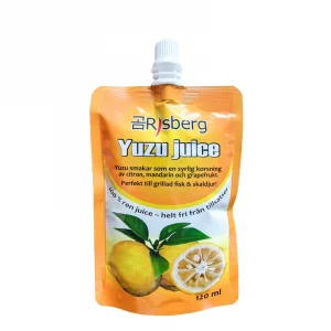 Ett paket av 100 procent ren juice från frukten yuzu, används i asiatiska köket till marinader, dressingar, glass och drinkar.