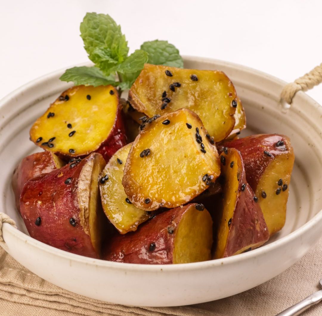 Goguma Mattang (Koreanska kanderade sötpotatisar)