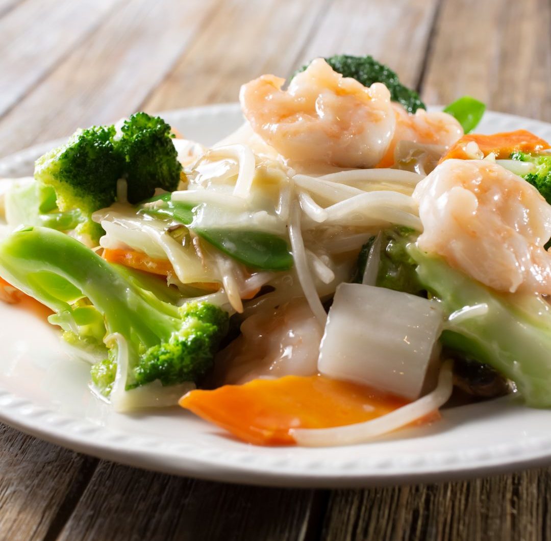 Chop Suey med räkor (Kinesisk Wokade Grönsaker med räkor)