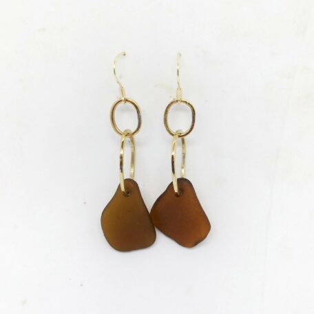 brown seaglass earrings