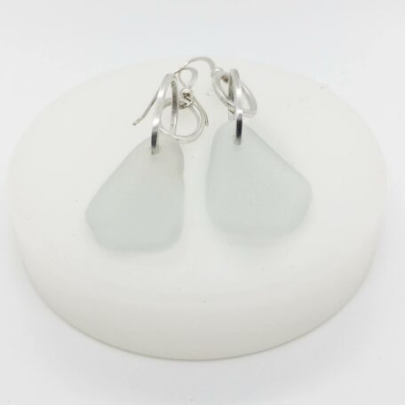 Earrings in sea glass and silver