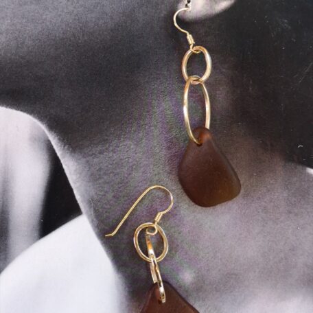 Brown Barcelona sea glass jewelry