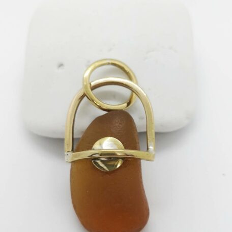 Orange sea glass pendant