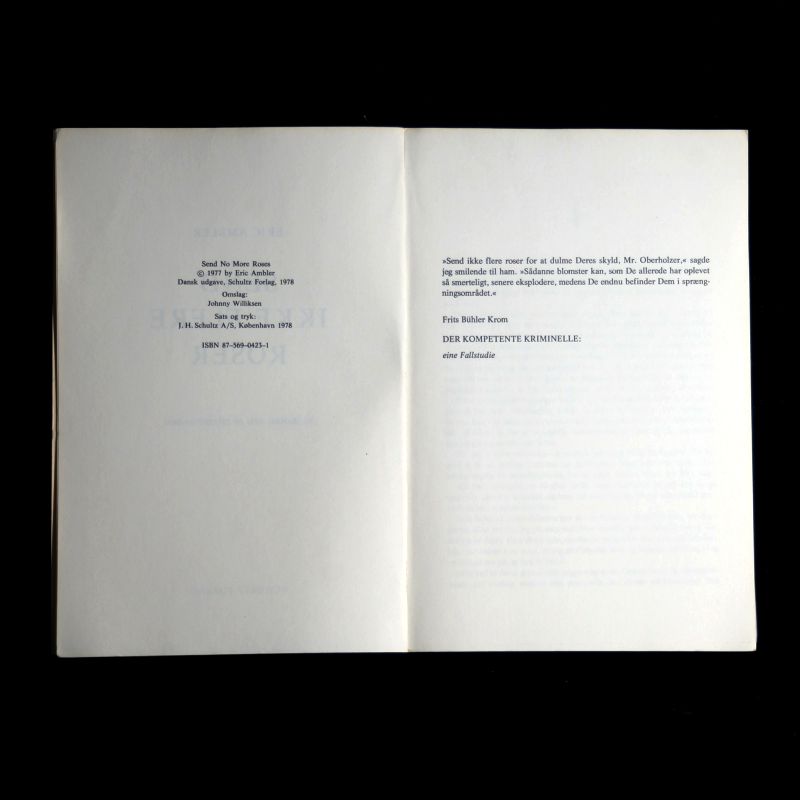 Eric Ambler, Send ikke flere roser - Billede 2
