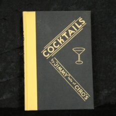 Cocktails By Jimmy Late of Ciros London 1930