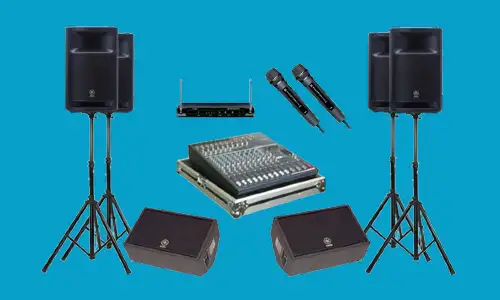 Hyr högtalare till festlokalen