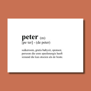postkaart peter woordenboek