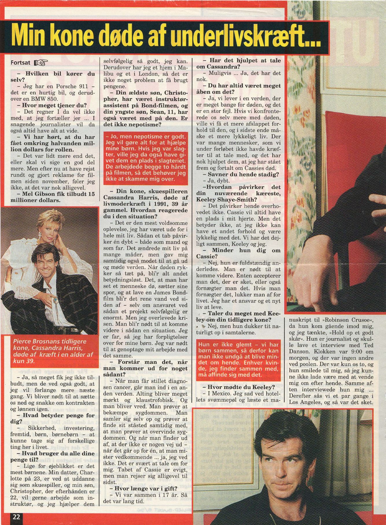 Billed-Bladets røde stol Interview med Pierce Brosnan (1996)