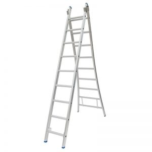 Solide Omvormbare ladder 2-delig (gebogen voet)