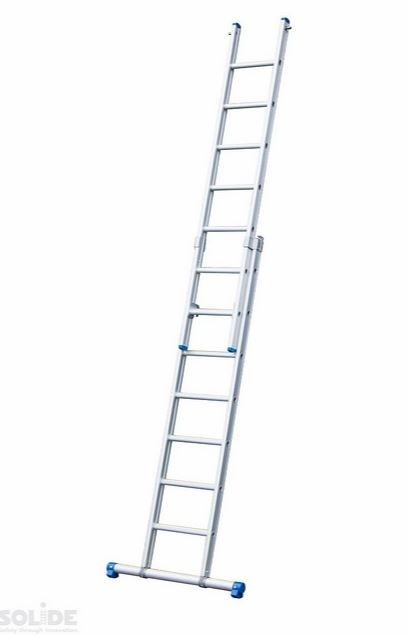 Solide Omvormbare ladder 2-delig (rechte voet met stabiliteitsbalk)