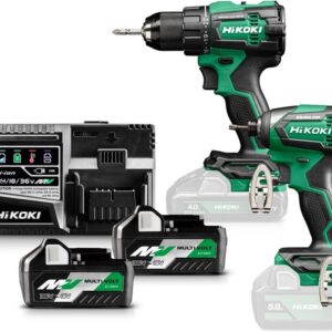 HIKOKI KC18DEWAZ 18V accu-machineset 2-delig DS18DE + WH18DE in HSC III koffer (2x MultiVolt 5,0Ah accu en snellader)