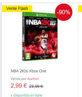 Auchan  : vente flash jeux vidéo jusqu&rsquo;à 90% de réduction