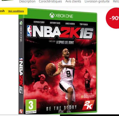 Bon plan jeux videos Xbox one : 2.99€ NBA2K16