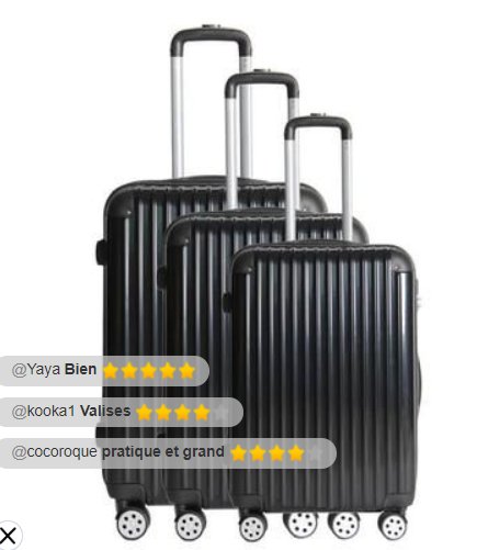 64,99€ le lot de 3 valises trolley ABS