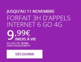 Forfait mobile pas cher 9.9 euros pour 3h/ sms mms / 6go d&rsquo;internet A VIE