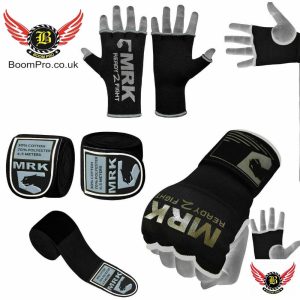 Boom Boxing Hand Wraps Inner Gloves MMA Fist Padded Bandages Muay Thai Strap-Grey Inner Set-Boompro