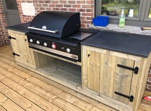 Freds Bouwtekeningen Barbecue tafel en kast.