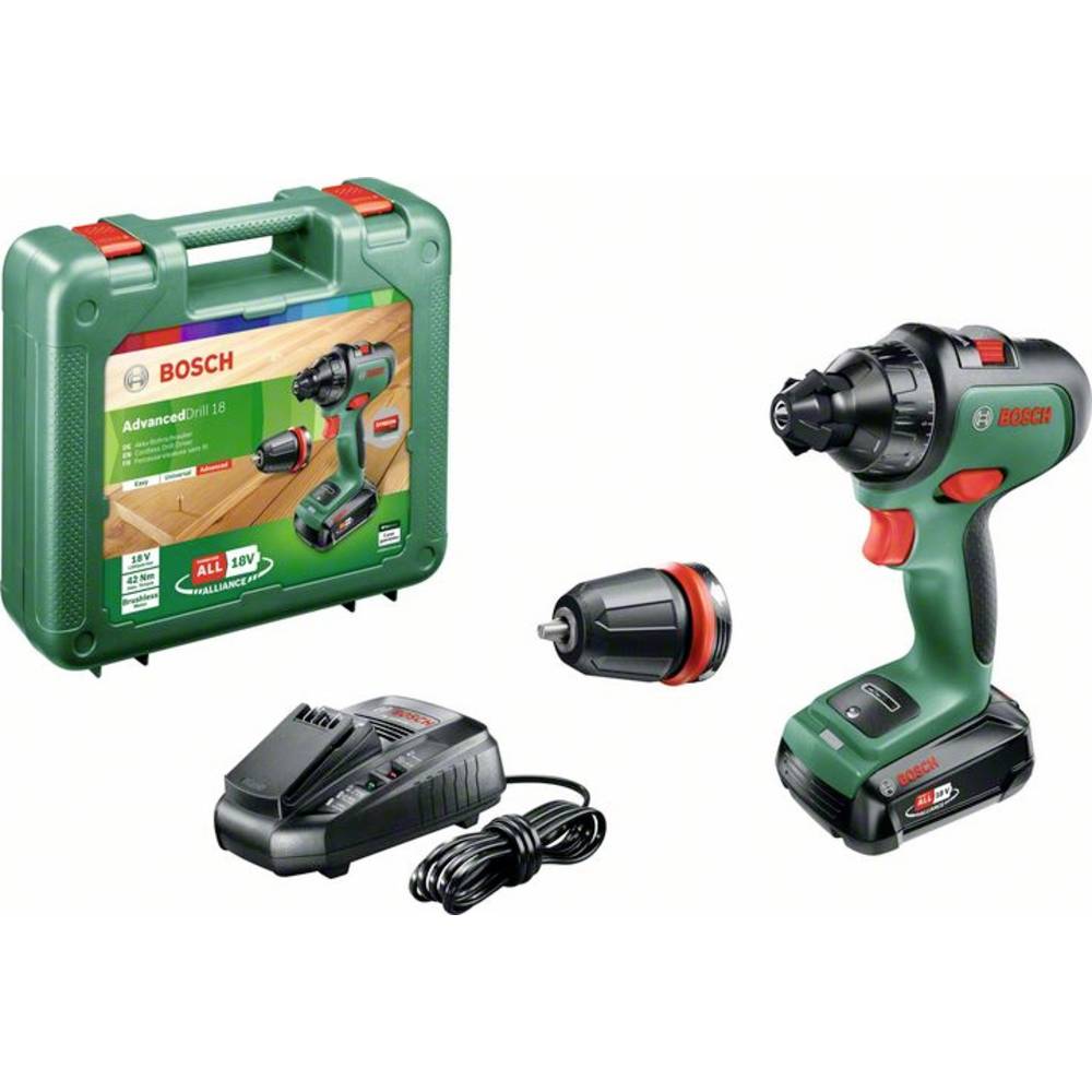 Bosch Home and Garden AdvancedDrill 18 Accu-schroefboormachine 18 V 2 snelheden Incl. accu