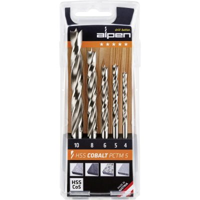 Alpen 0063300005100 Hout-spiraalboorset 5-delig 4 mm