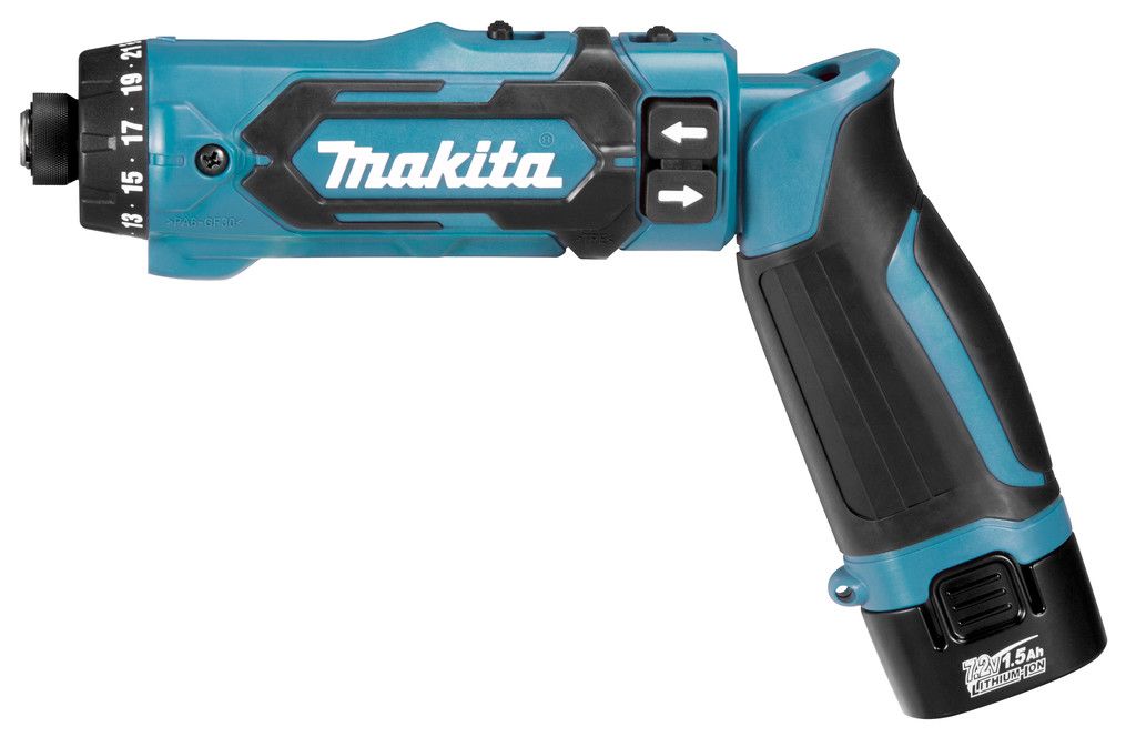 Makita DF012DSE 7.2V Boormchine Schroefmachine met 2x Accu 1.5Ah Accu en Lader in Koffer