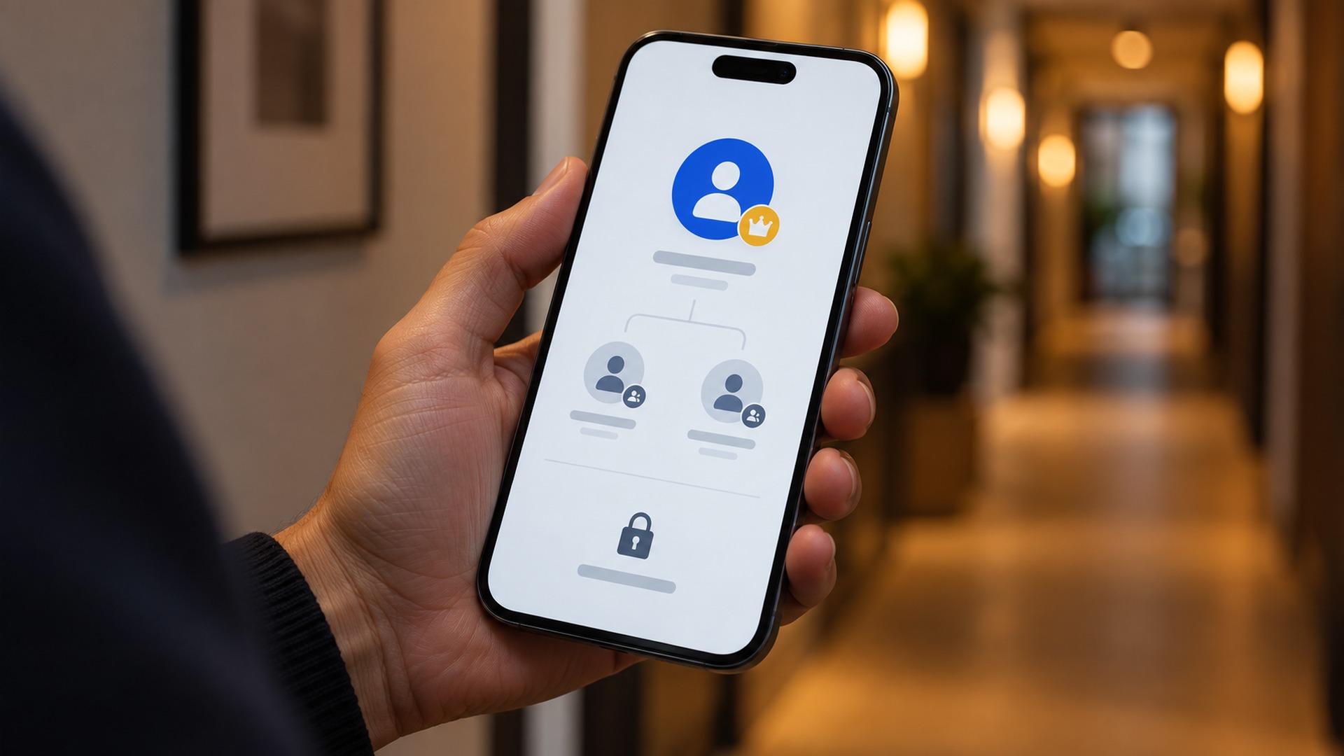 Mobilvy som illustrerar ägande och åtkomst till Google Ads-kontot