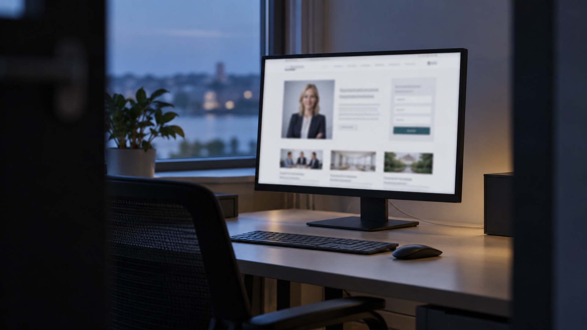 Landningssida på skärm efter klick på Google Ads för B2B