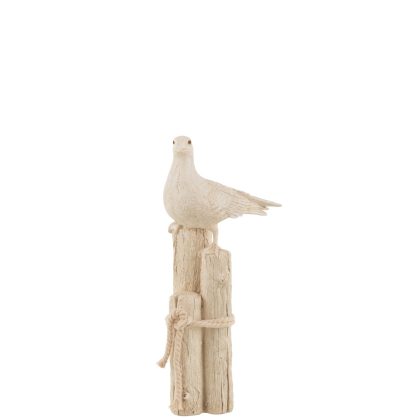 Seagull On Stand Poly Beige Small -Måke På Stativ Poly Beige Liten