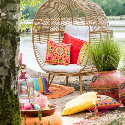 Lounge Chair Oval Steel Natural
