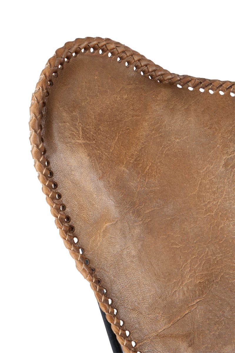 Salongstol Skinn/Metal Cognac - Bilde 3