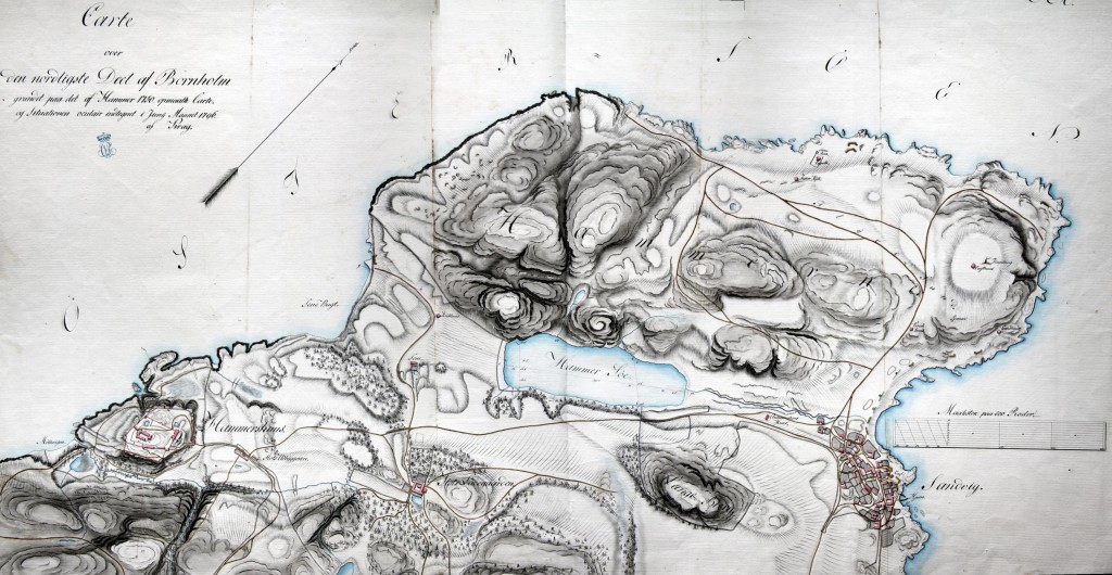 Kraghs kort fra 1796 efter Hammers kort fra 1750. Dronningens Håndbibliotek.