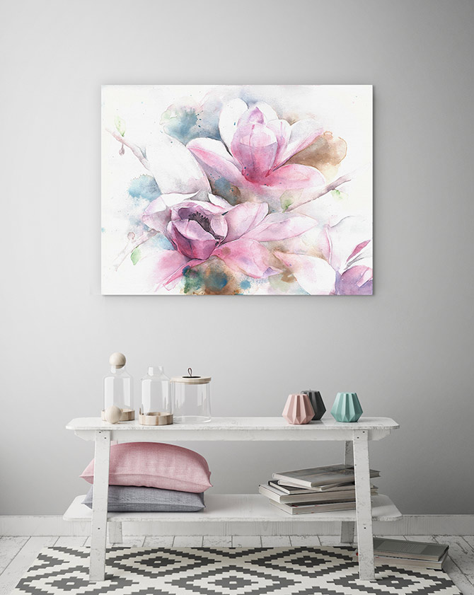 akvarell konst magnolia