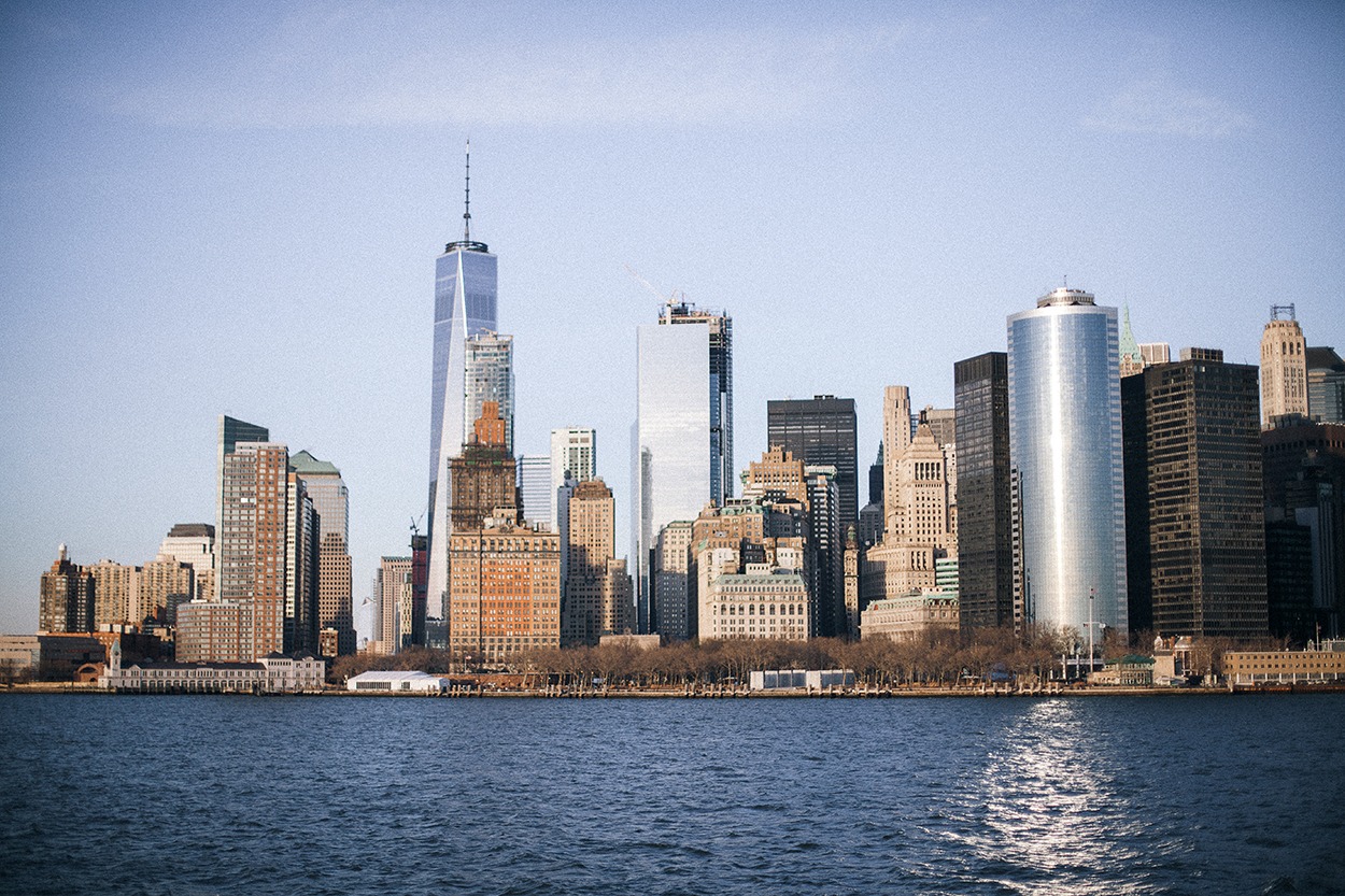 Financial district new york city battery park wall street manhattan ferry boat staten island