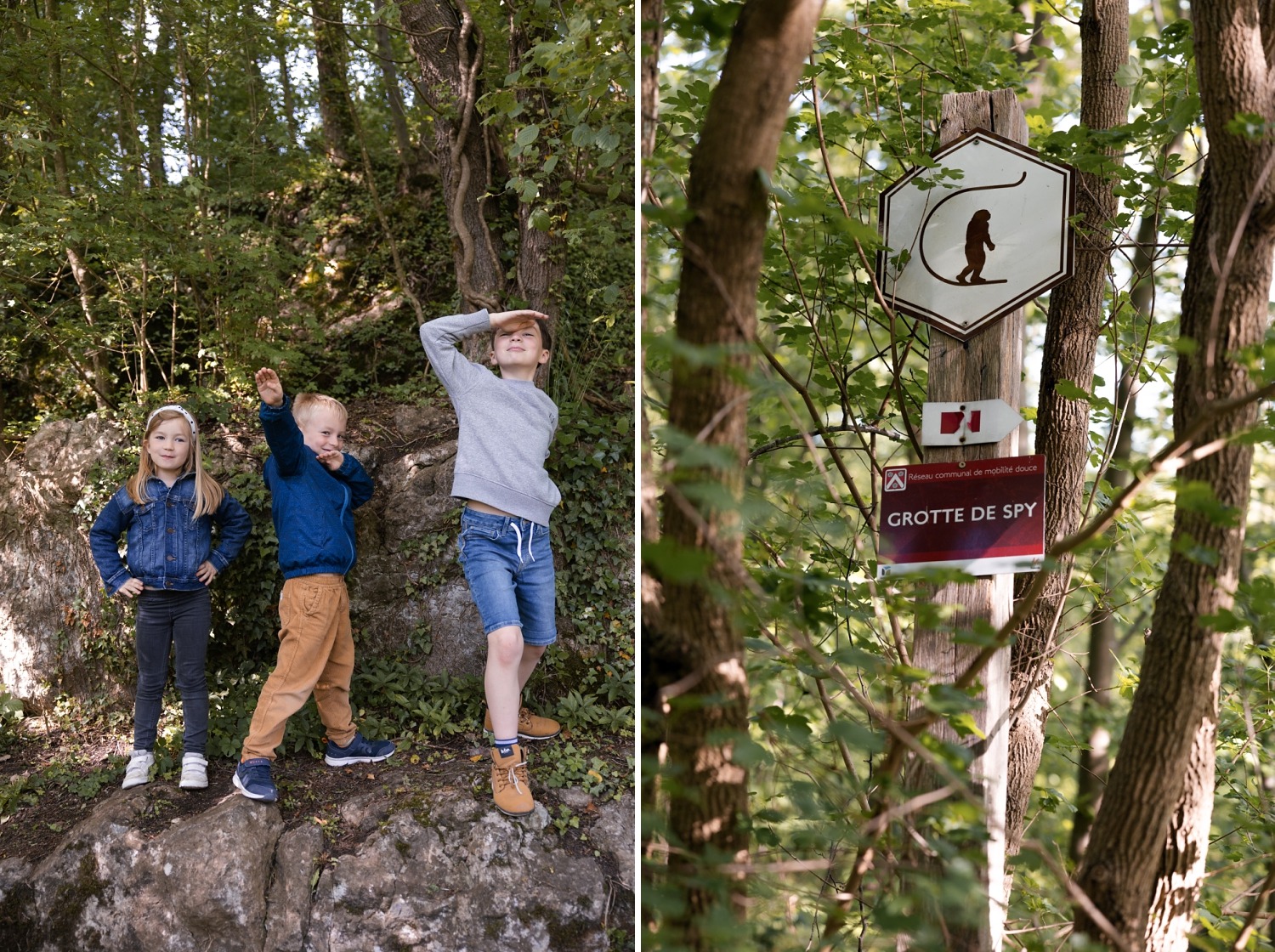 Grotte de Spy EHOS Namur Jemeppe-sur-Sambre archéologie Homme de neandertal rando forêt famille préhistoire