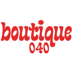 Logo in red writing that says "boutique 040"