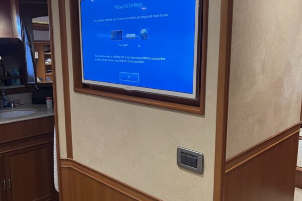 IT_Support_Yachts_Bowland_Telecoms Bedroom_TV_on_Fleming_Yacht_Spain_Bowland_IT